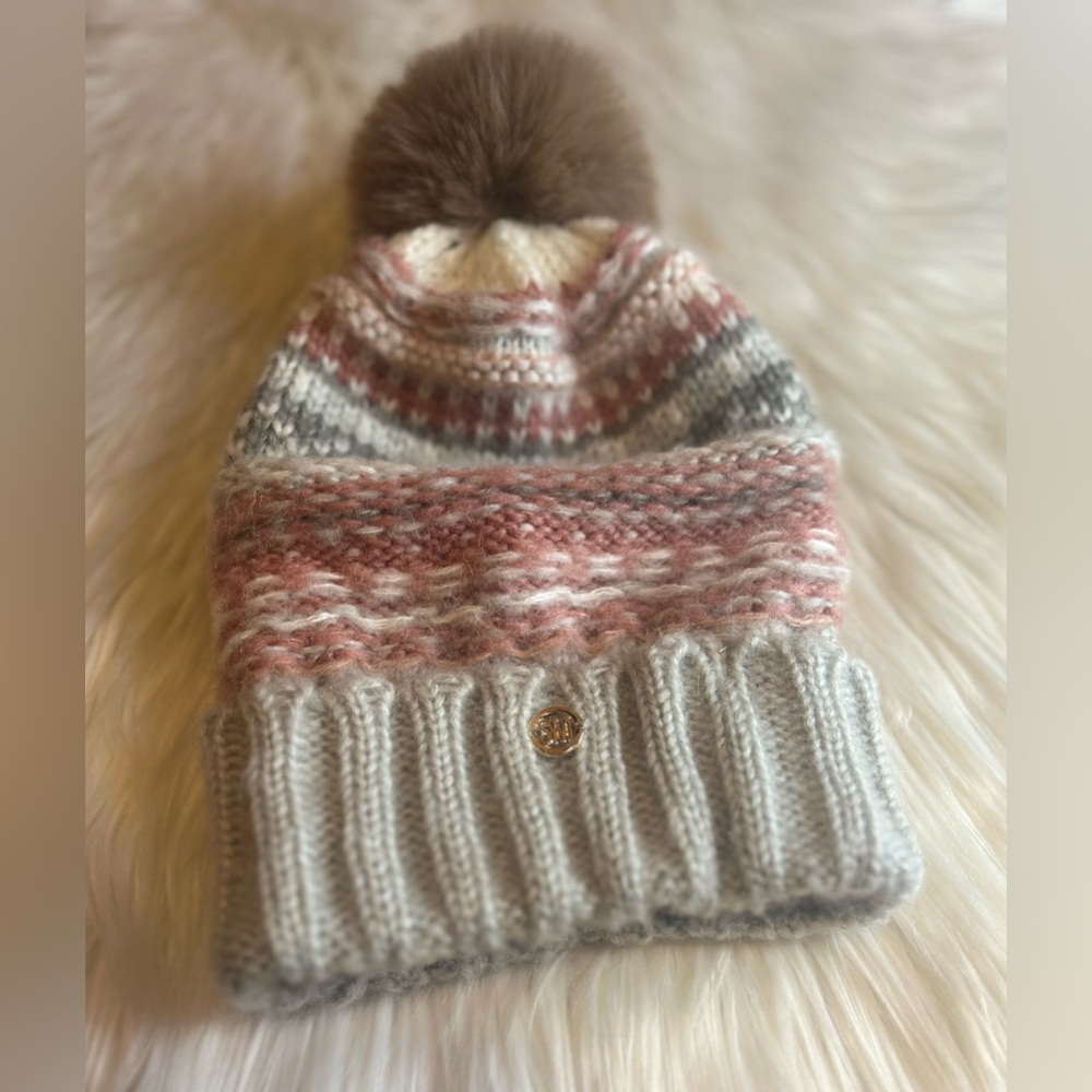 Steve Madden Cozy Knit Beanie with Pom Pom